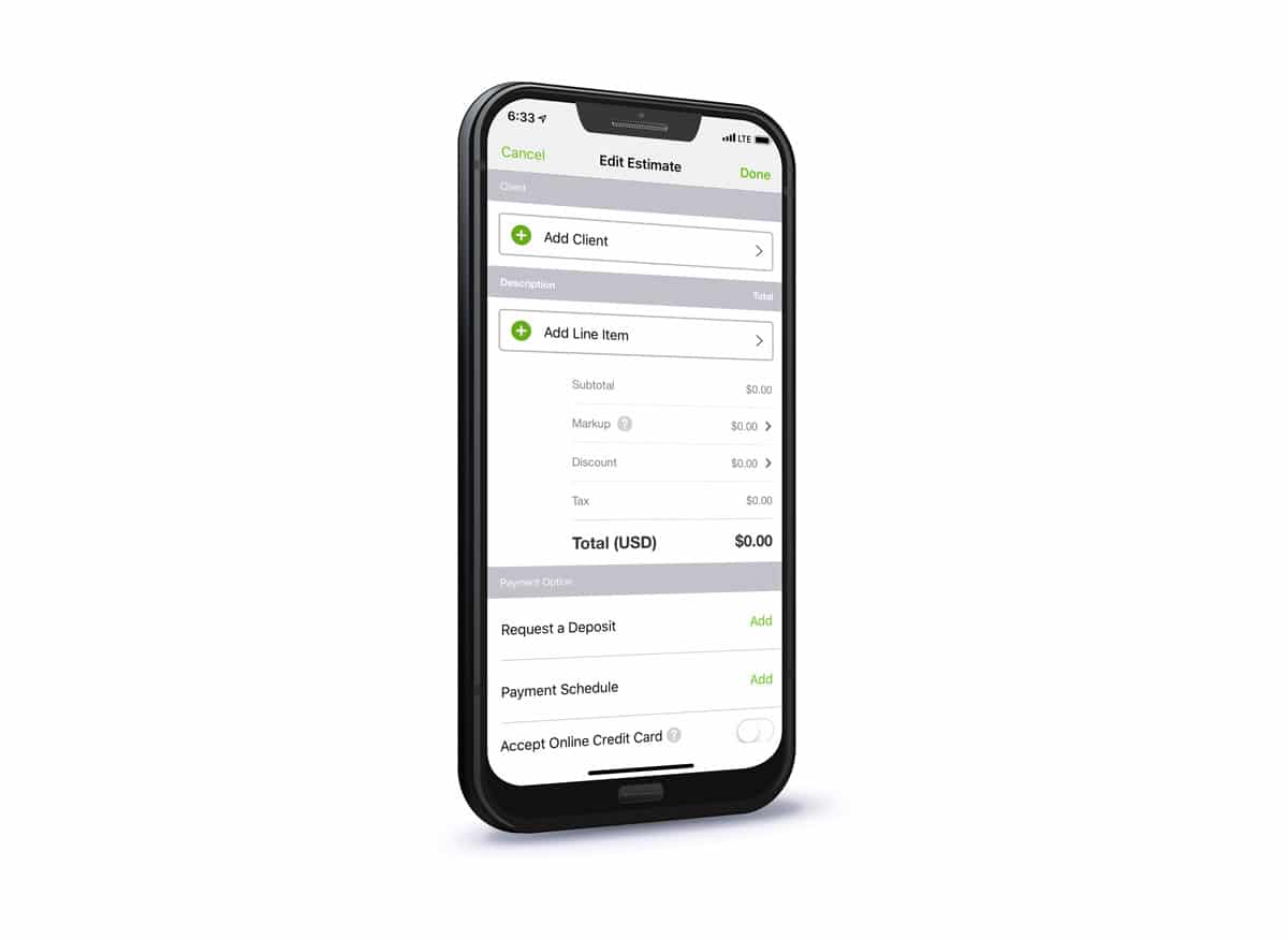 Joist Estimates Mobile Device Screen